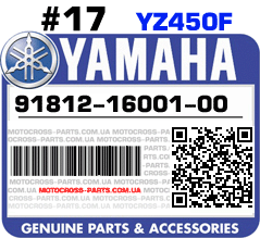 91812-16001-00 YAMAHA YZ450F