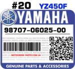 №20 ВИНТ YAMAHA YZ450F